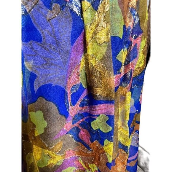 Mike Benet Formals Vintage Dress Sleeveless Floral Metallic Maxi Dress Small - Picture 3 of 6